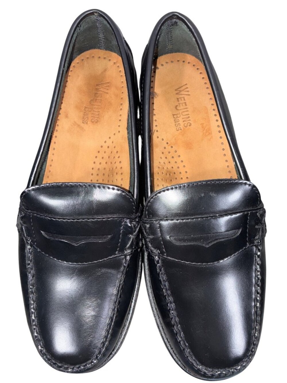 Bass Weejuns Black Leather Penny Loafers Katherine II Classic Slip-On Dress Shoe